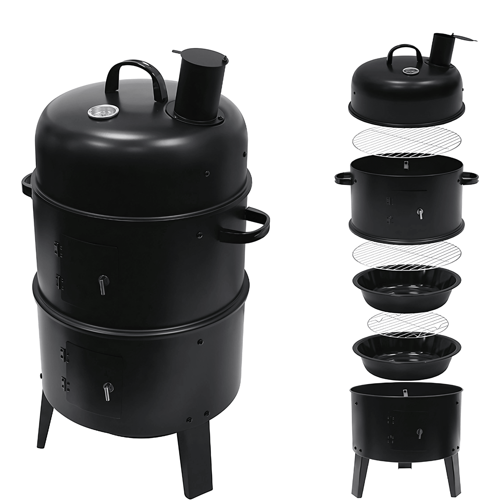 Asador Parrilla Ahumador Multifuncional 3 en 1 Carb n-2