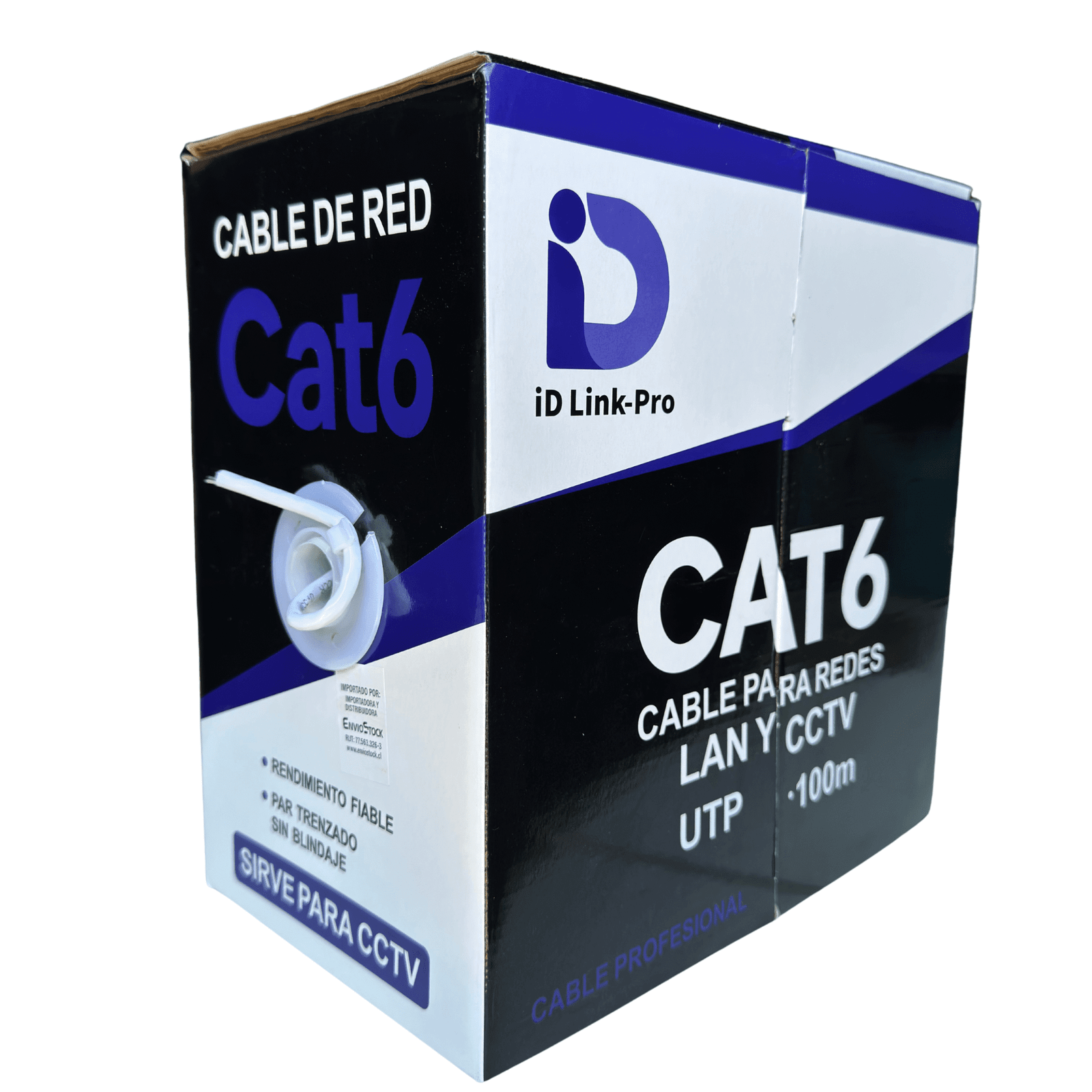 Cable de Red UTP Cat6 de 100 Metros, 23 AWG CCA, Color Gris-0