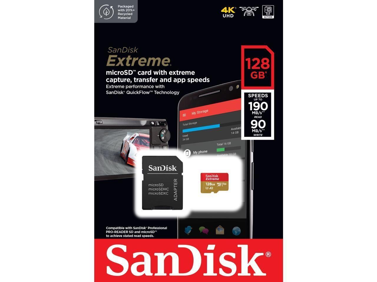 Tarjeta de Memoria MicroSD 128GB Sandisk Extreme 190MB/90MB/s-1