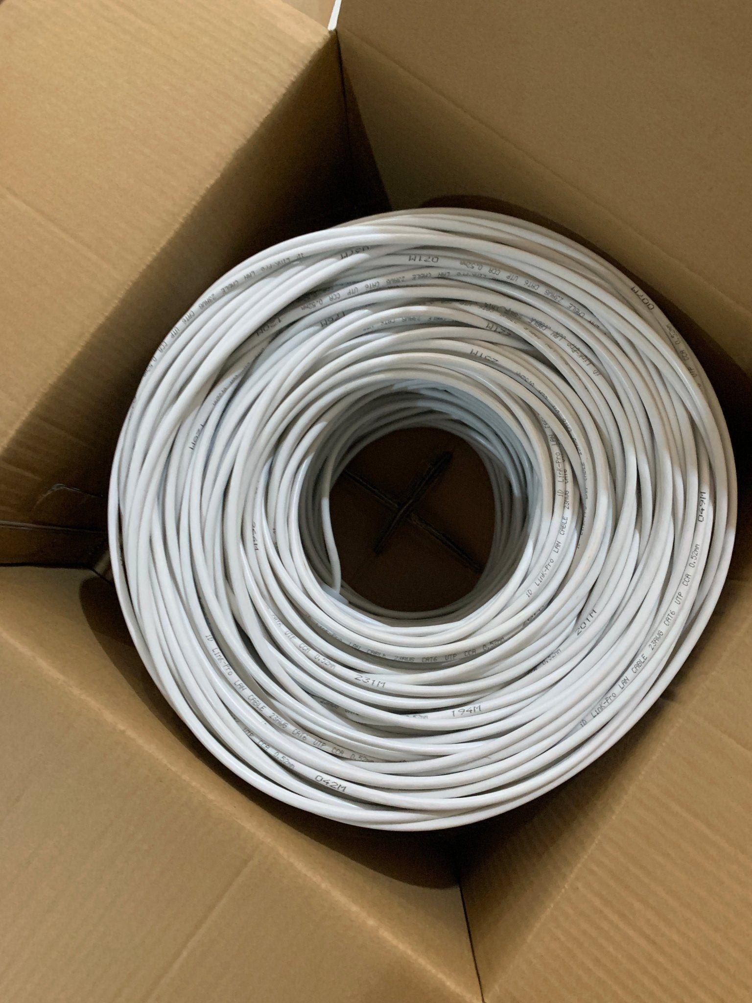 Cable de Red UTP Cat6 305 Metros 23 AWG 0,52 mm CCA Blanco-0