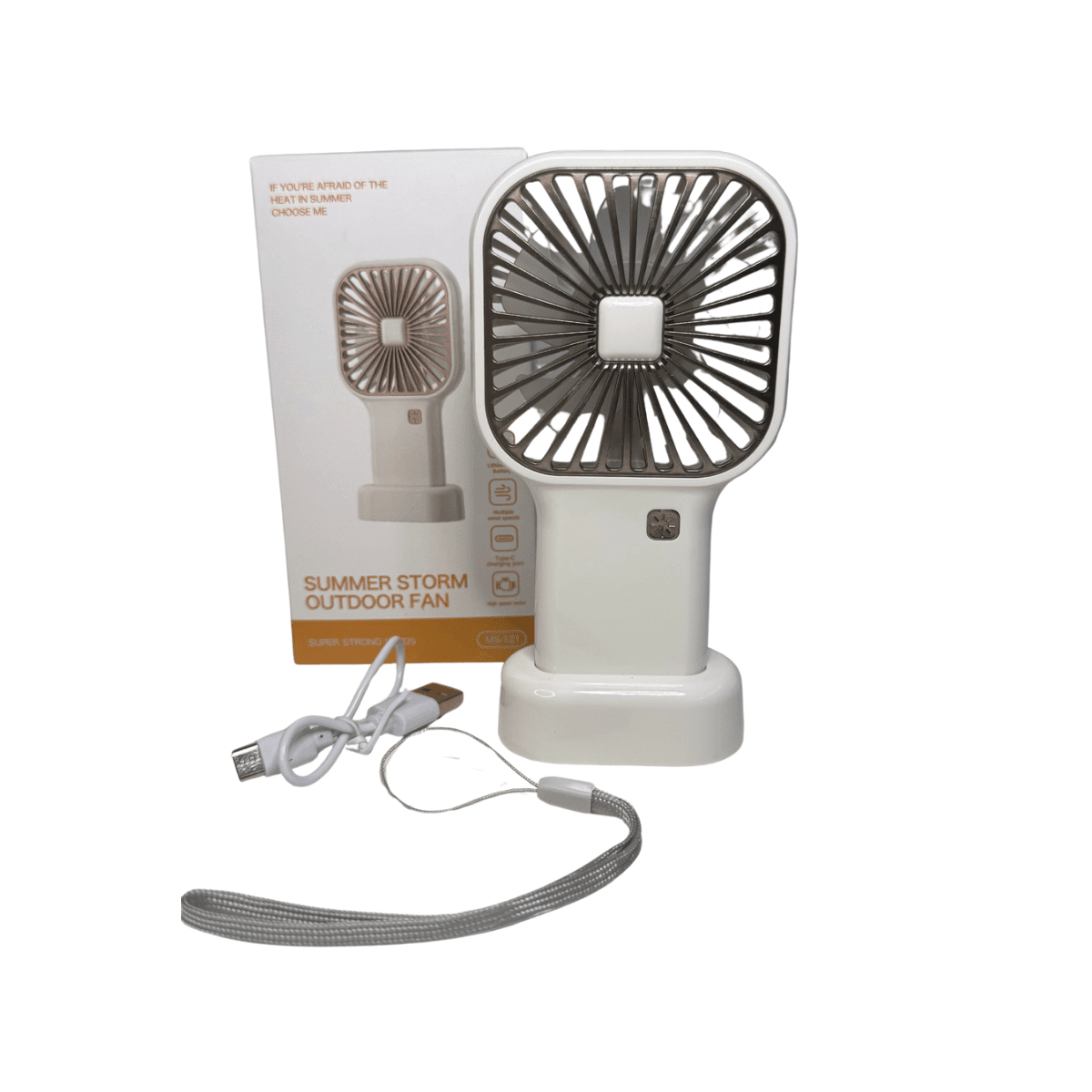 Ventilador Portátil Summer Storm MS-121 Recargable USB de Mano y Escritorio-2