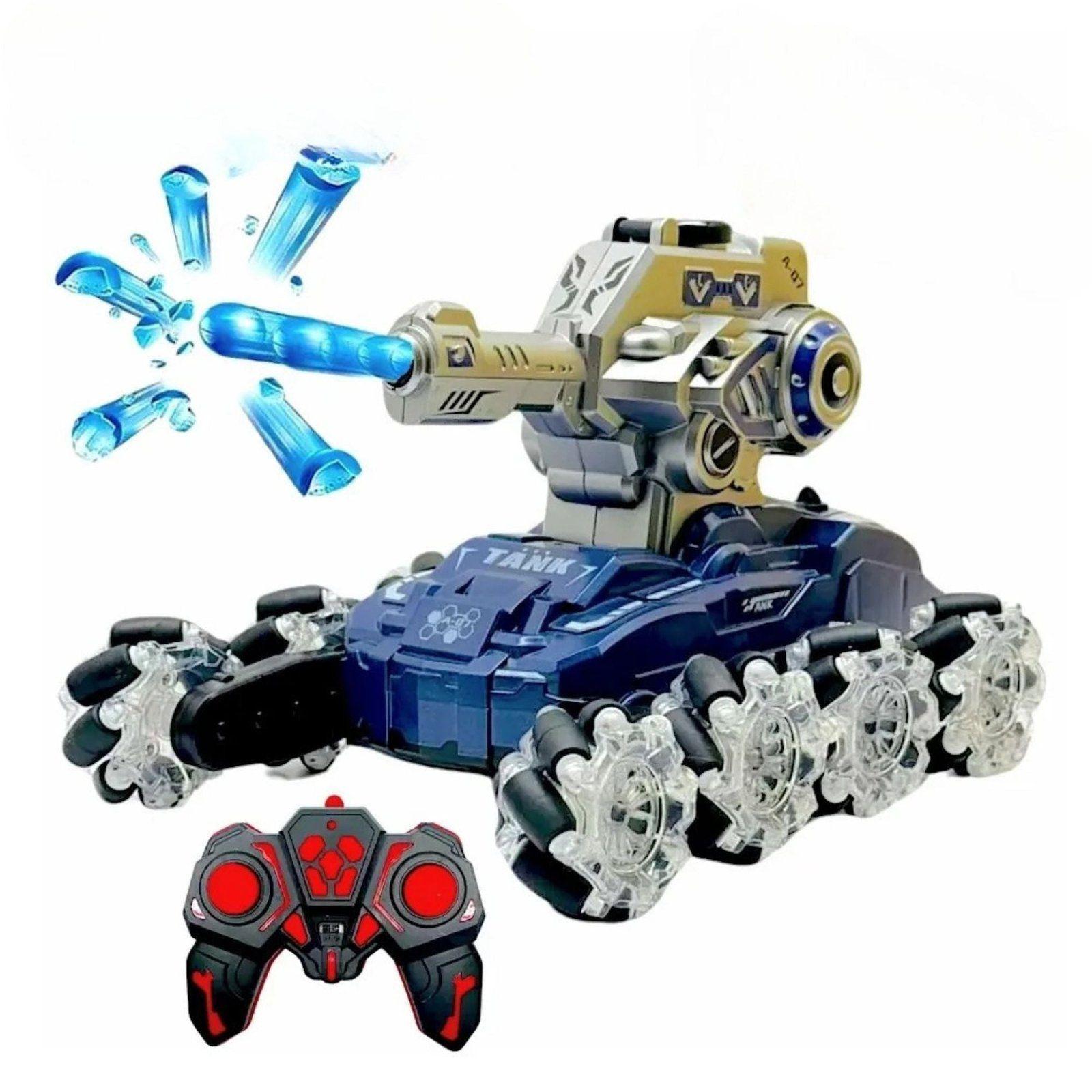 Tanque con Control Remoto 4x4 Lanza Bolitas de Gel con Luz y Sonido-0
