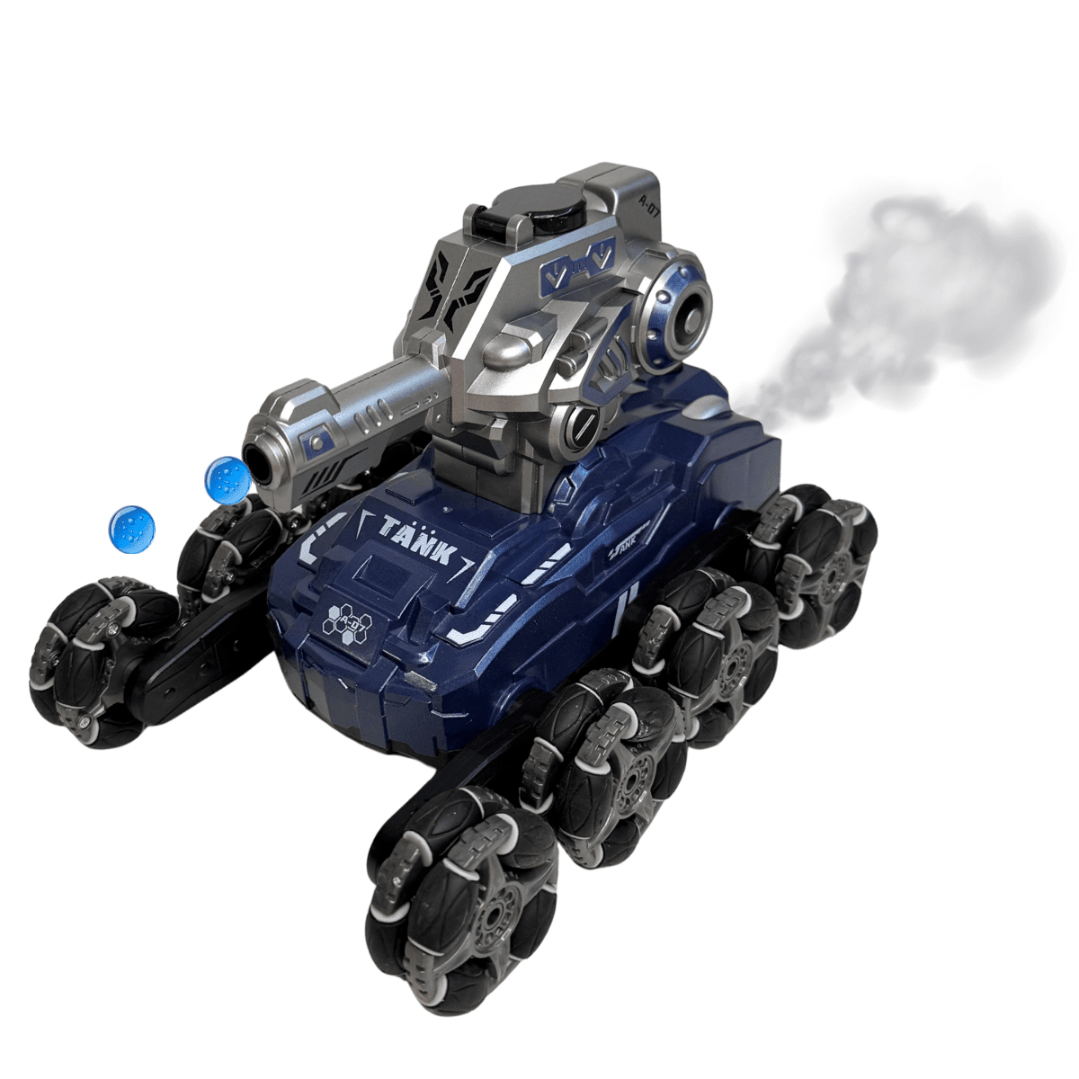 Tanque con Control Remoto 4x4 Lanza Bolitas de Gel con Luz y Sonido-5