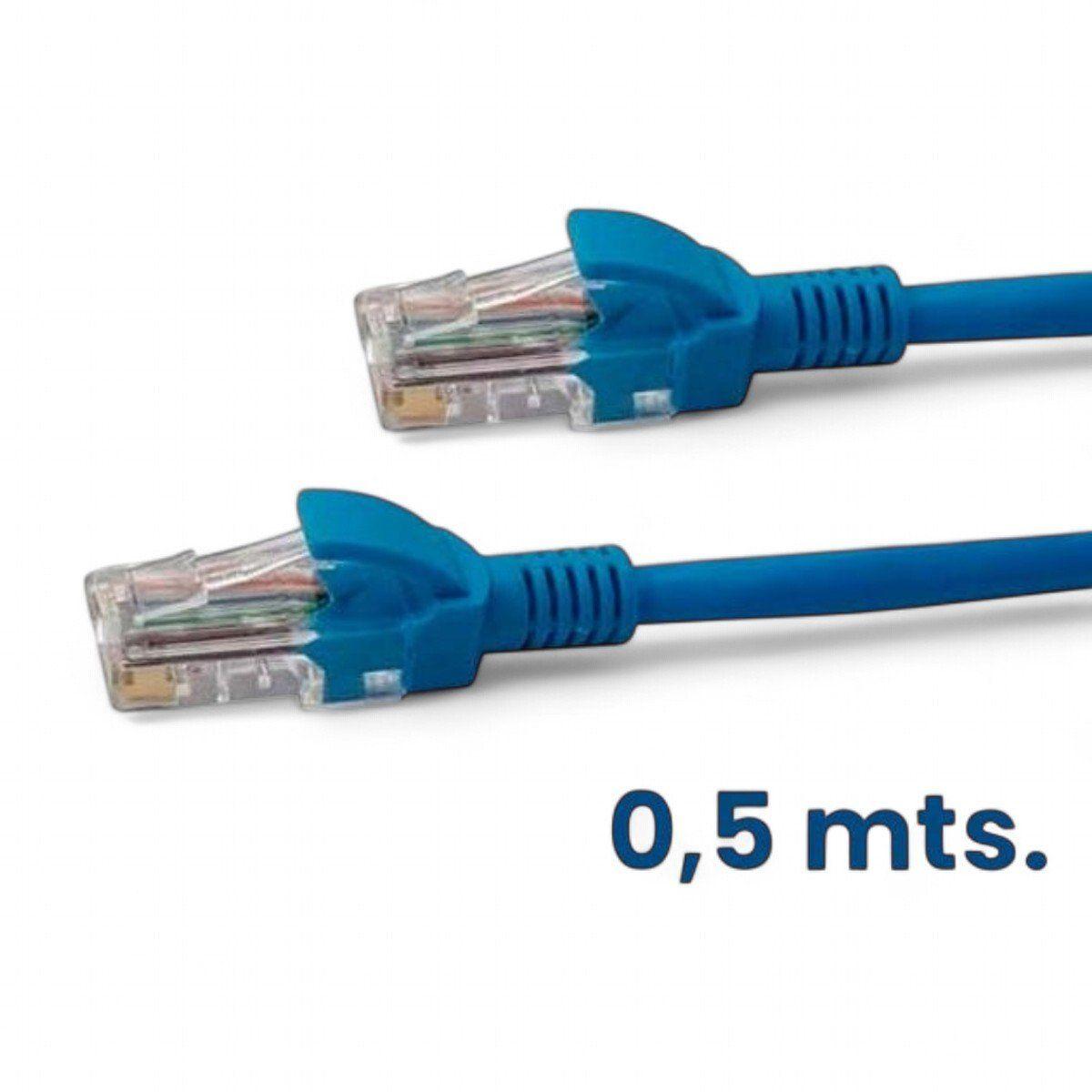Cable De Red / Patch Cord Certificado Cat6 50cm Azul-0