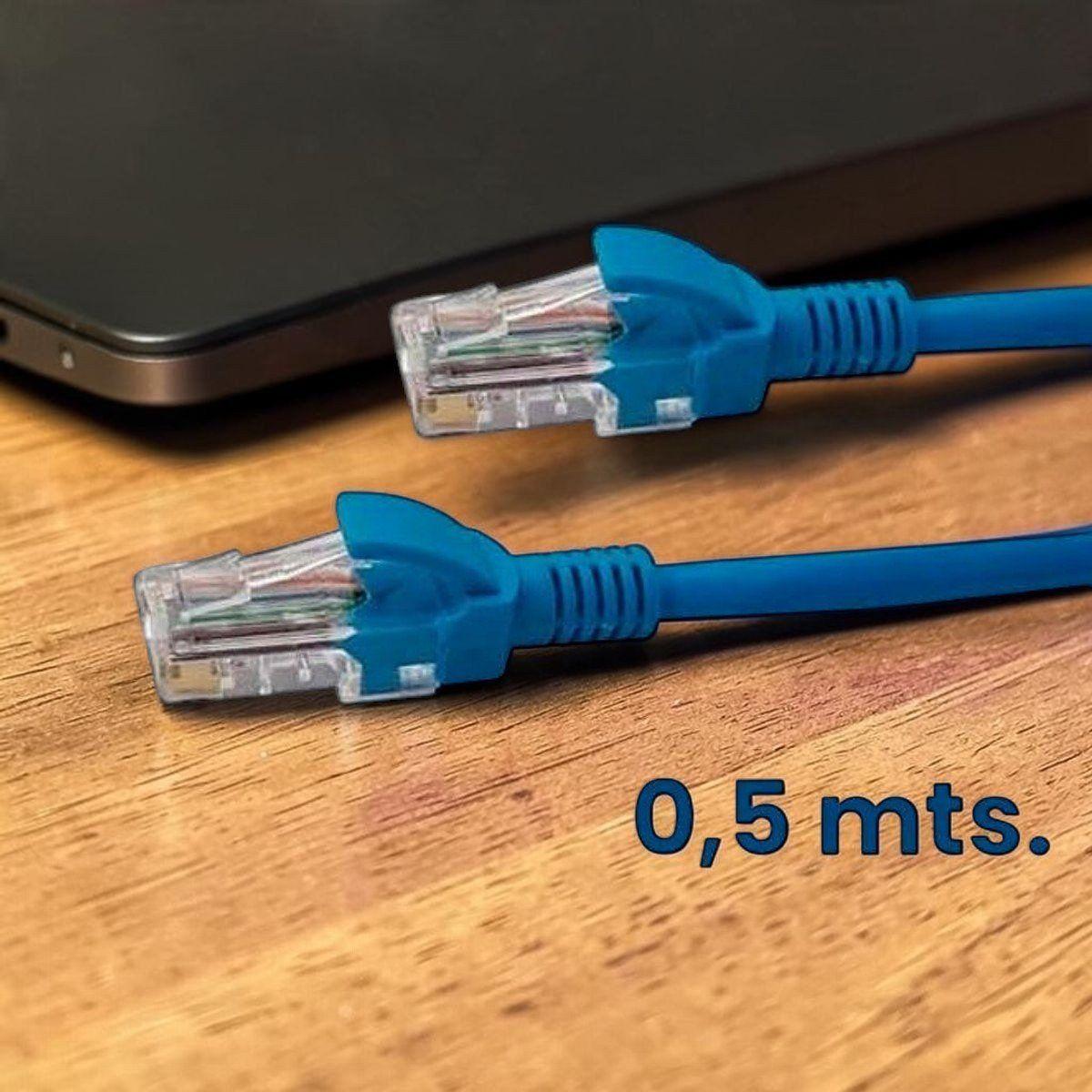 Cable De Red / Patch Cord Certificado Cat6 50cm Azul-3