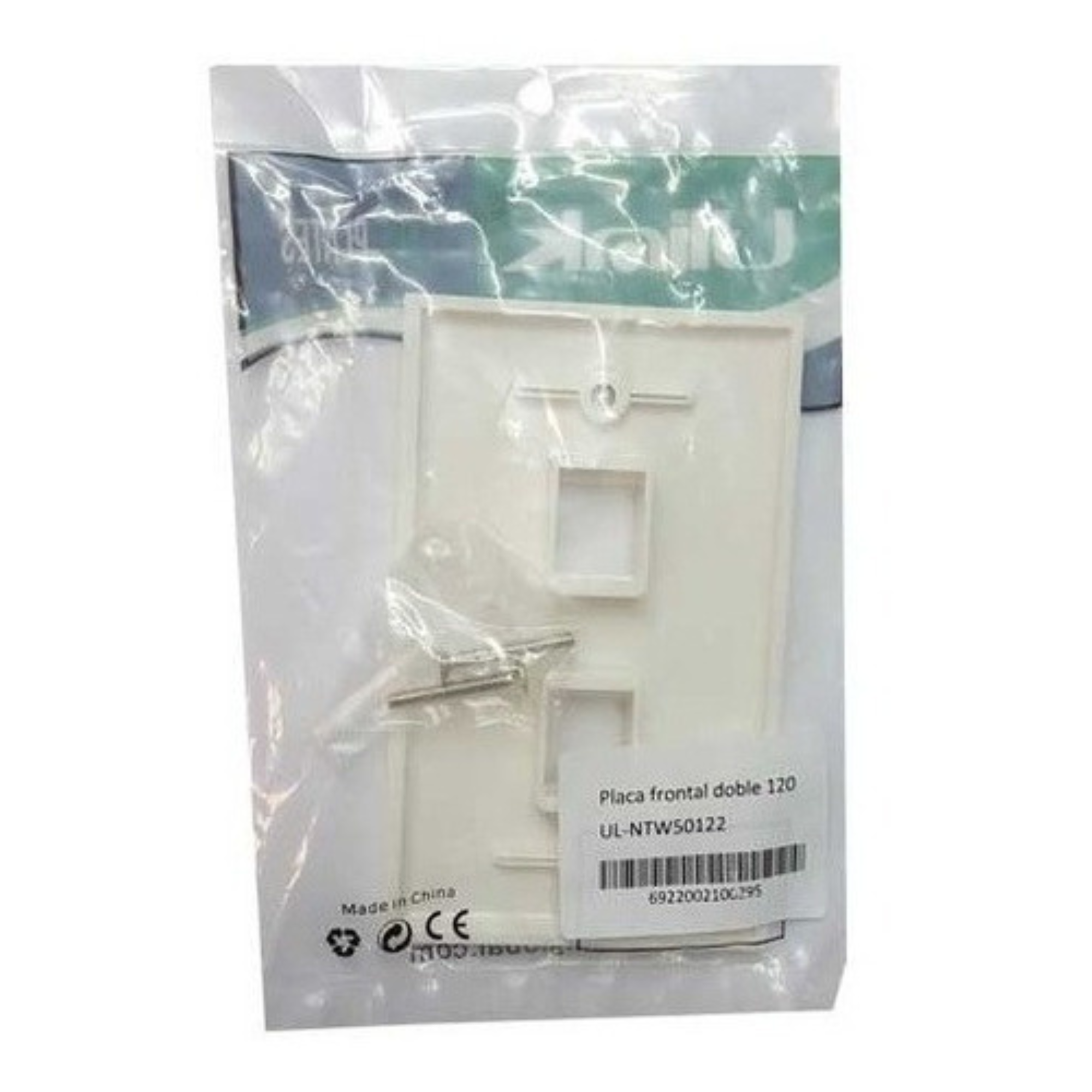 Faceplate Doble 2 Modulo Rj45 / Rj11 Ulink-1