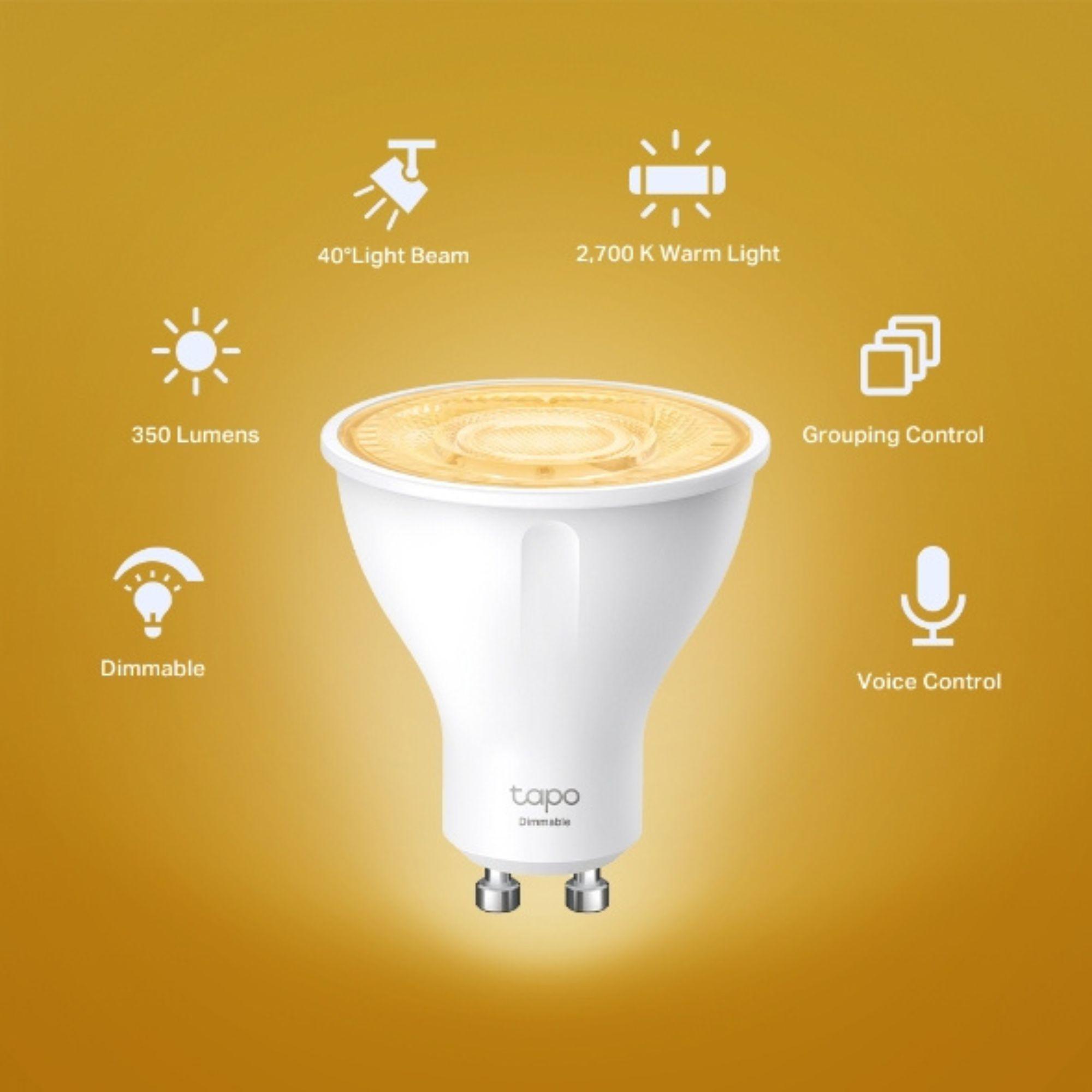 Ampolleta Bombilla LED Blanca Cálida WiFi GU10 Tapo L610-4
