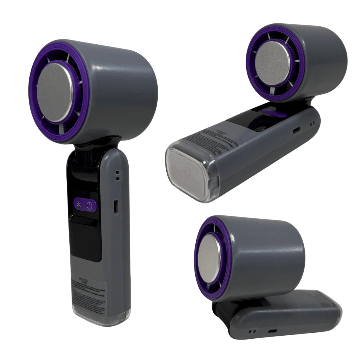 Ventilador Portátil con Pantalla Digital y Linterna LED Recargable USB-1