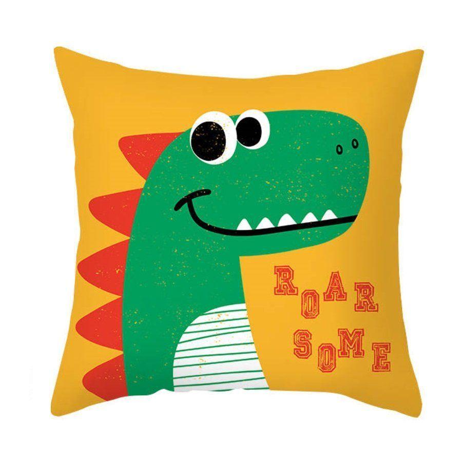 Set 2 Cojines 45x45 Con Relleno Dinosaurio Verde Infantil-0