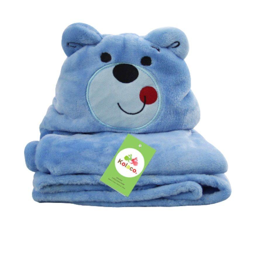 Toalla Bebe Con Capucha Oso Celeste-0