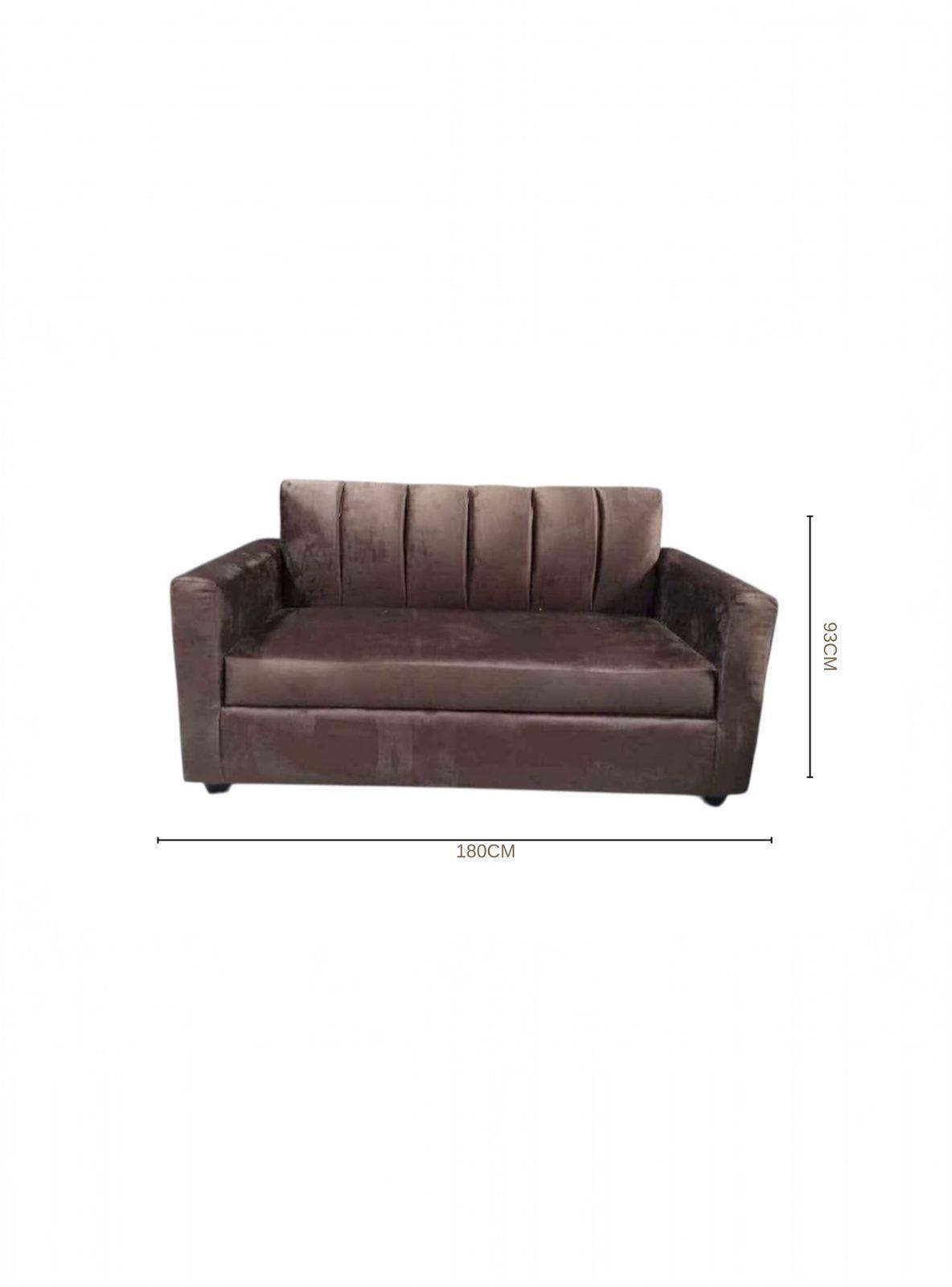 SOFA SOFIA TUBULAR 2 CUERPOS FELPA CAFE-2