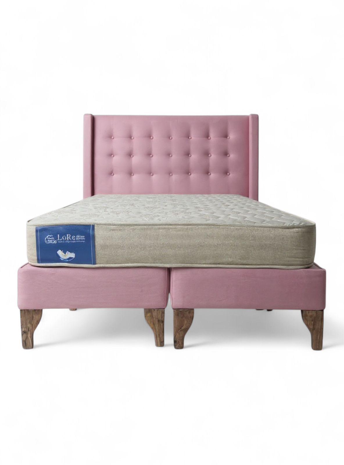 CAMA EUROPEA RESPALDO A PISO BOTONES FELPA-0