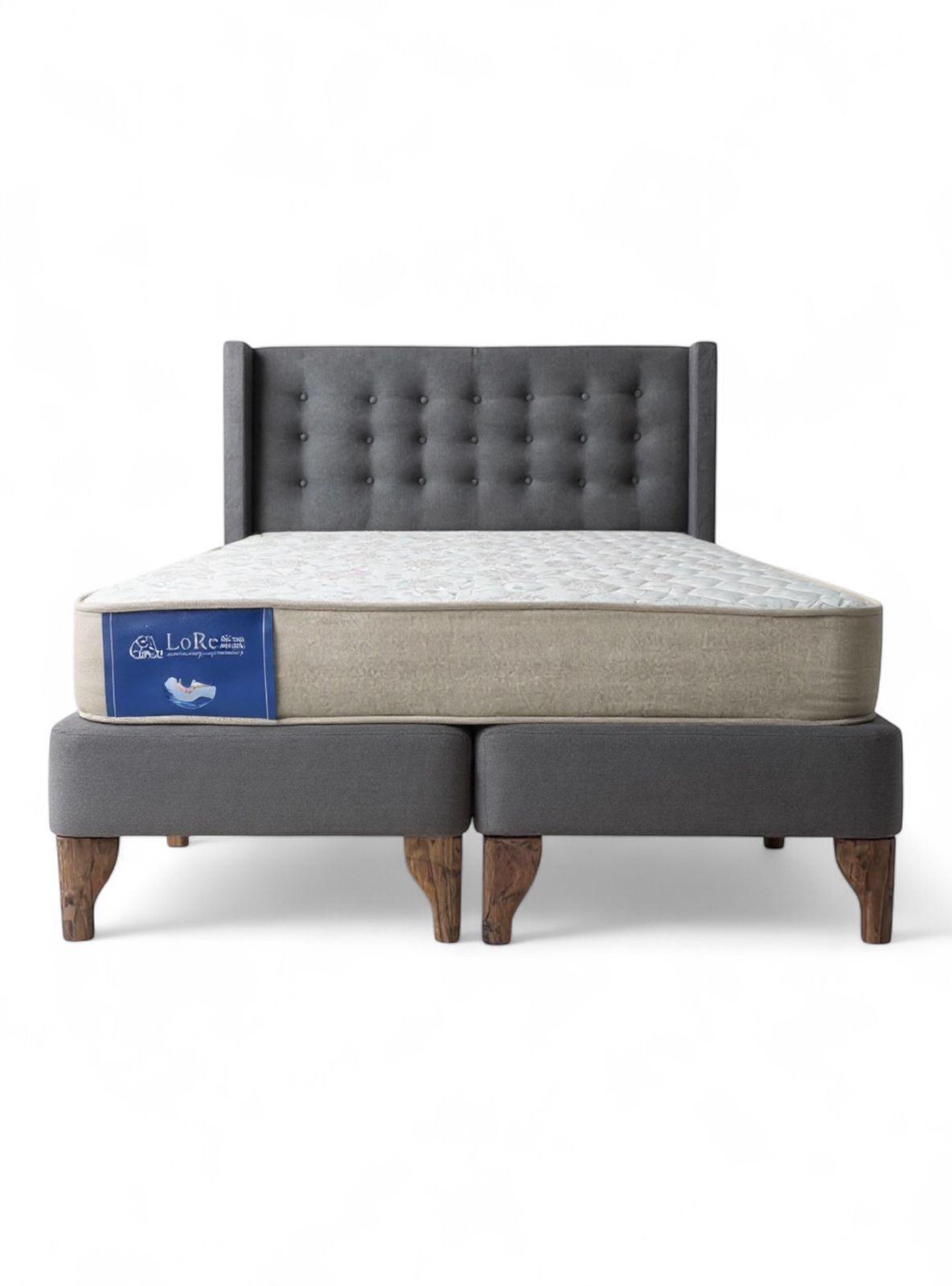 CAMA EUROPEA RESPALDO A PISO BOTONES FELPA-0