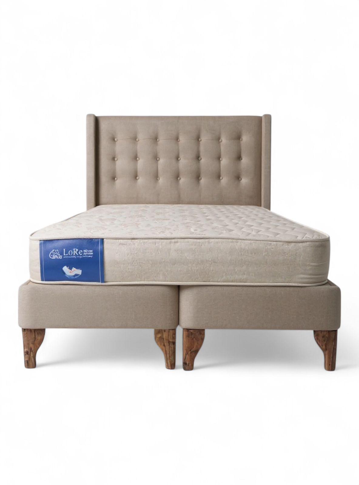 CAMA EUROPEA RESPALDO A PISO BOTONES FELPA-0