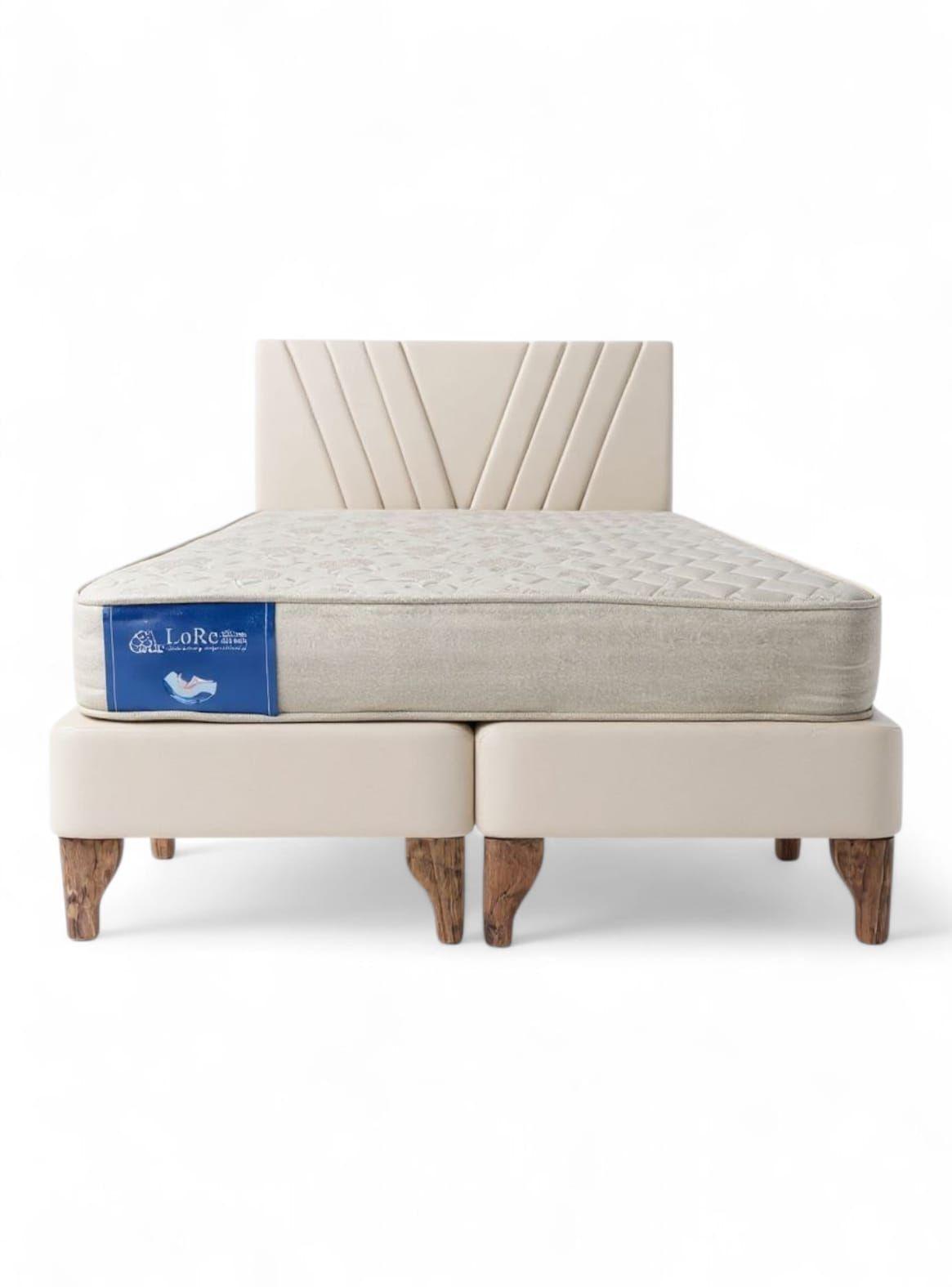 CAMA EUROPEA EN V BEIGE CRUDO FELPA 2P-0