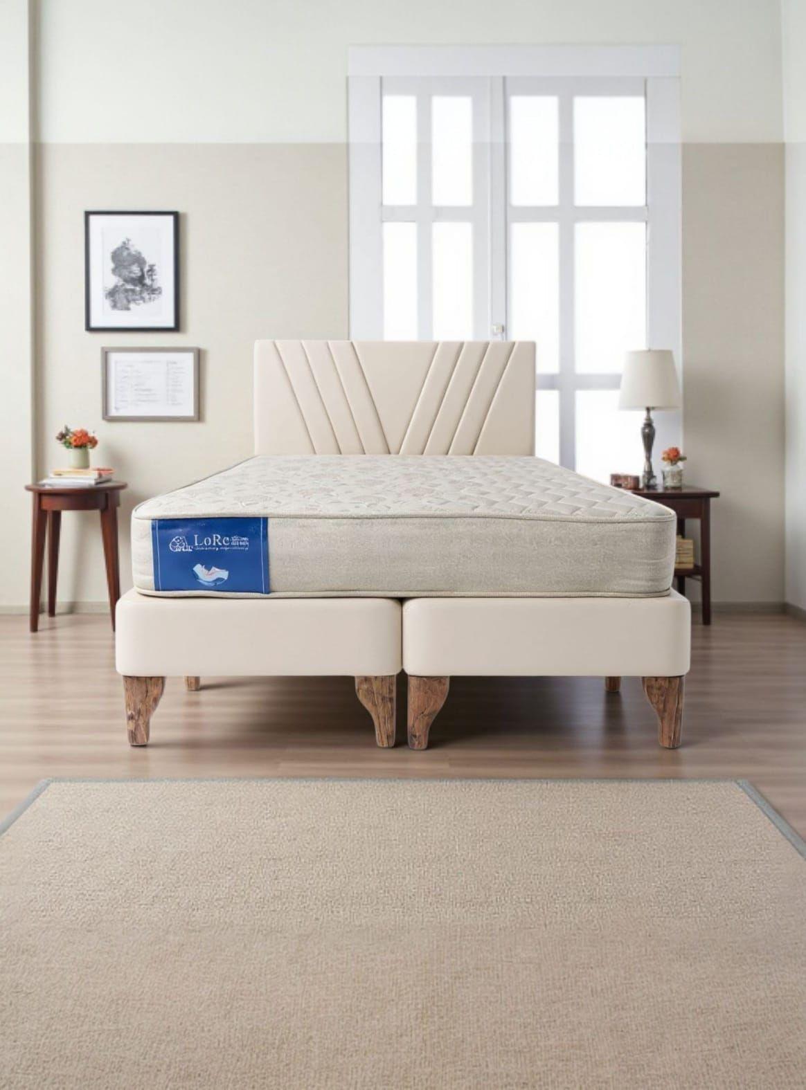 CAMA EUROPEA EN V BEIGE CRUDO FELPA 2P-1
