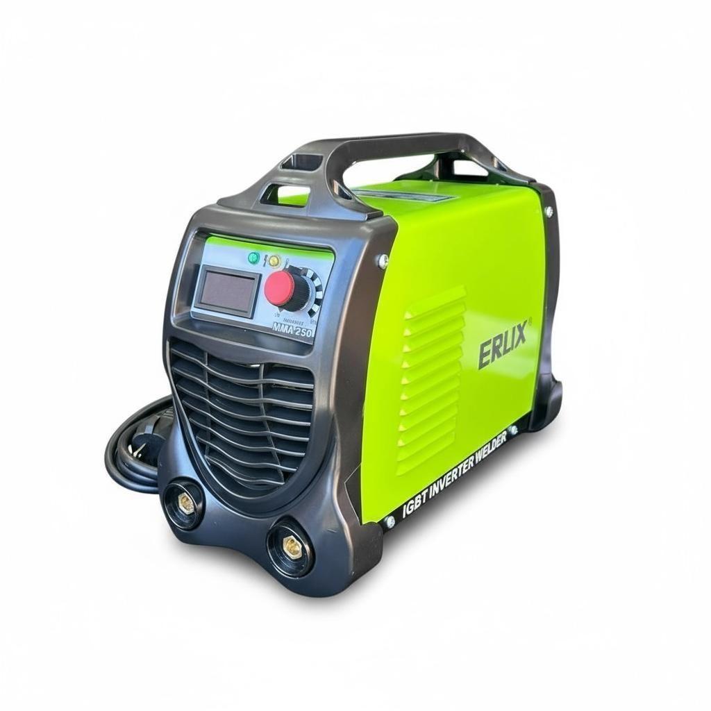 Soldadora Erux 250 Amp Profesional Para Soldar Verde Lima -2