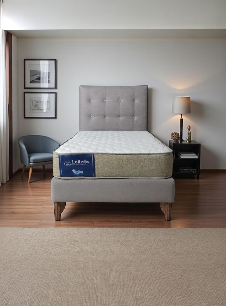 CAMA 1/5PLAZAS EN FELPA GRIS BOTONES-1