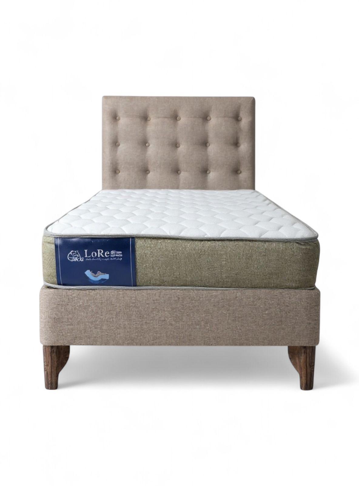 CAMA 1/5PLAZAS BOTONES BEIGE LINO-0