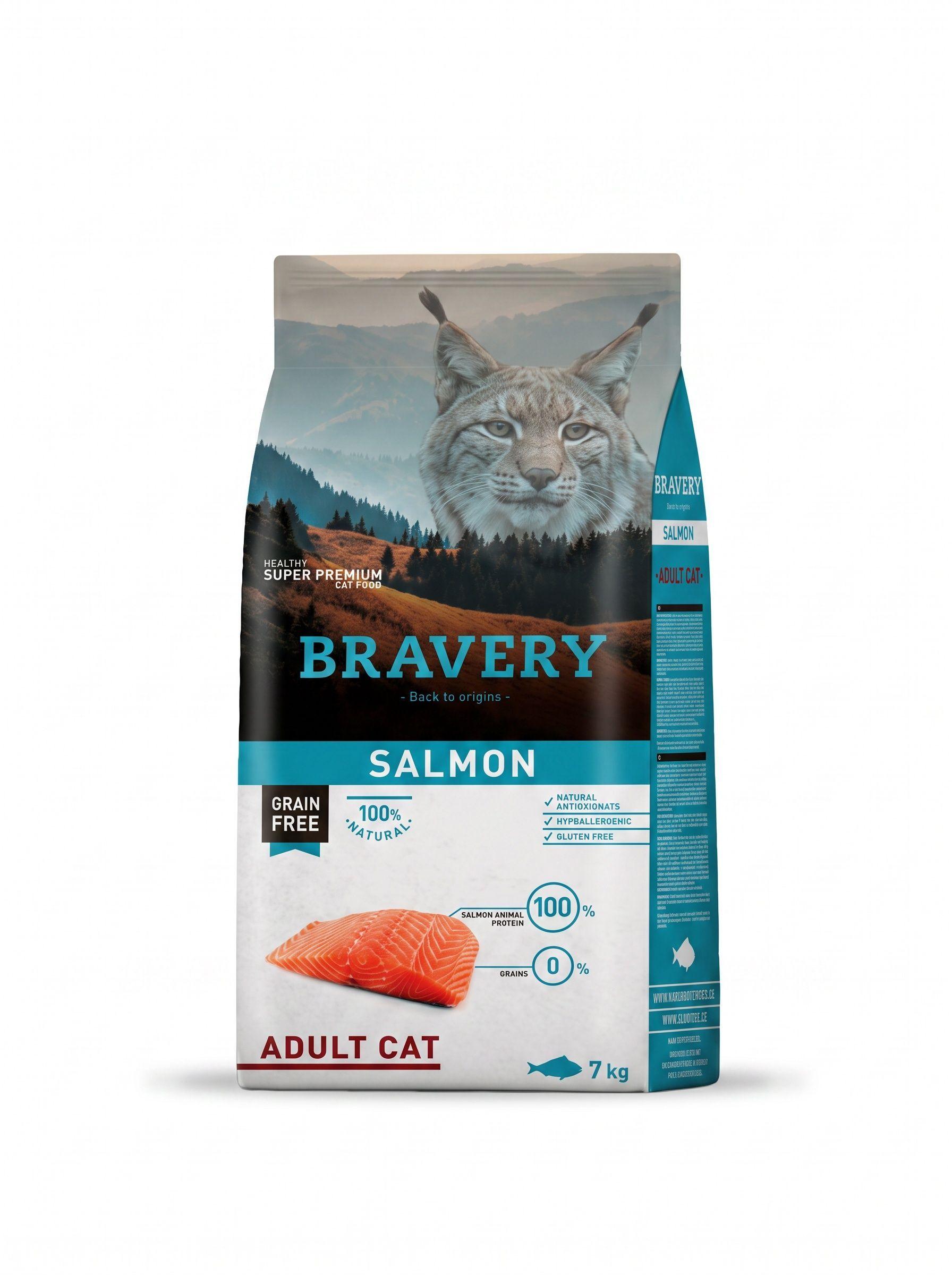 Alimento Bravery Gato Adulto Salmon 7kg-0