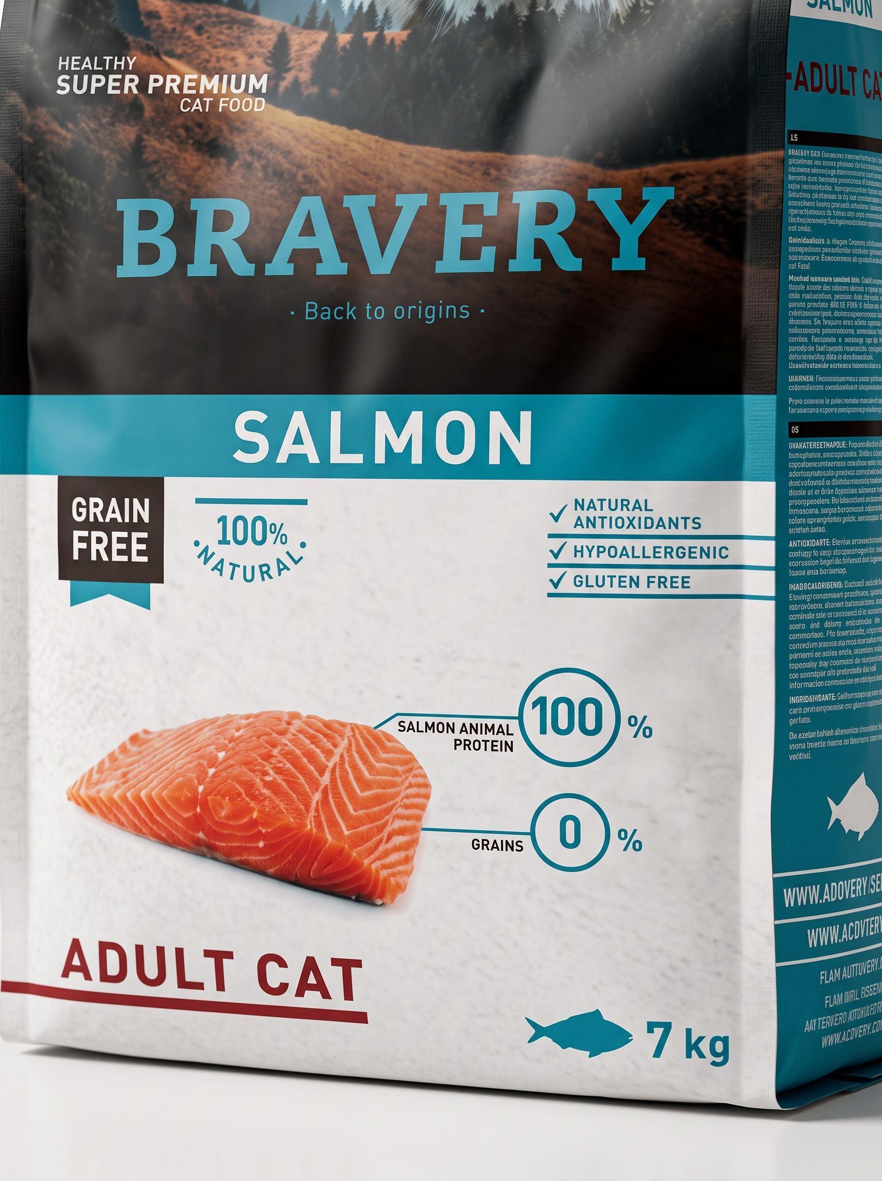 Alimento Bravery Gato Adulto Salmon 7kg-2