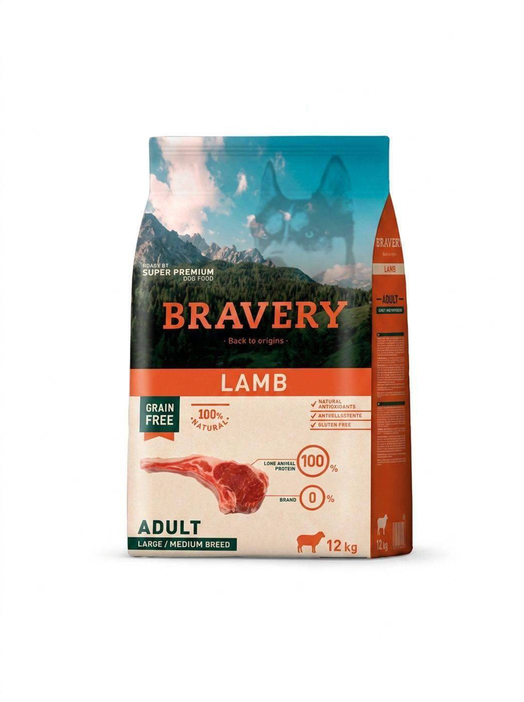 Bravery Lamb Large Medium Adulto Perro 12 Kg-2