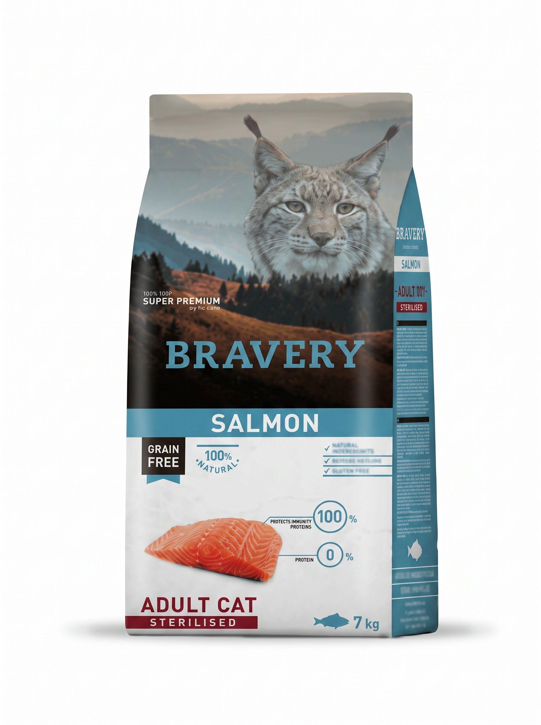 Bravery Gato Adulto Salmon Esterilizado 7 Kg-0