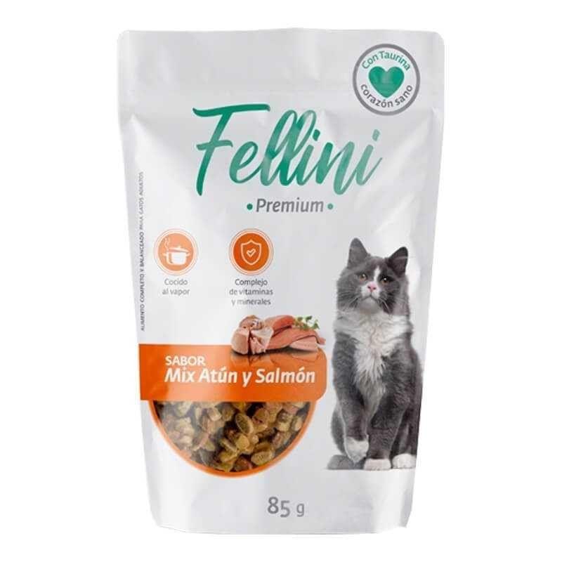 FELLINI SNACK HUMEDO PARA GATOS MIX ATUN&SALMON 85G-1