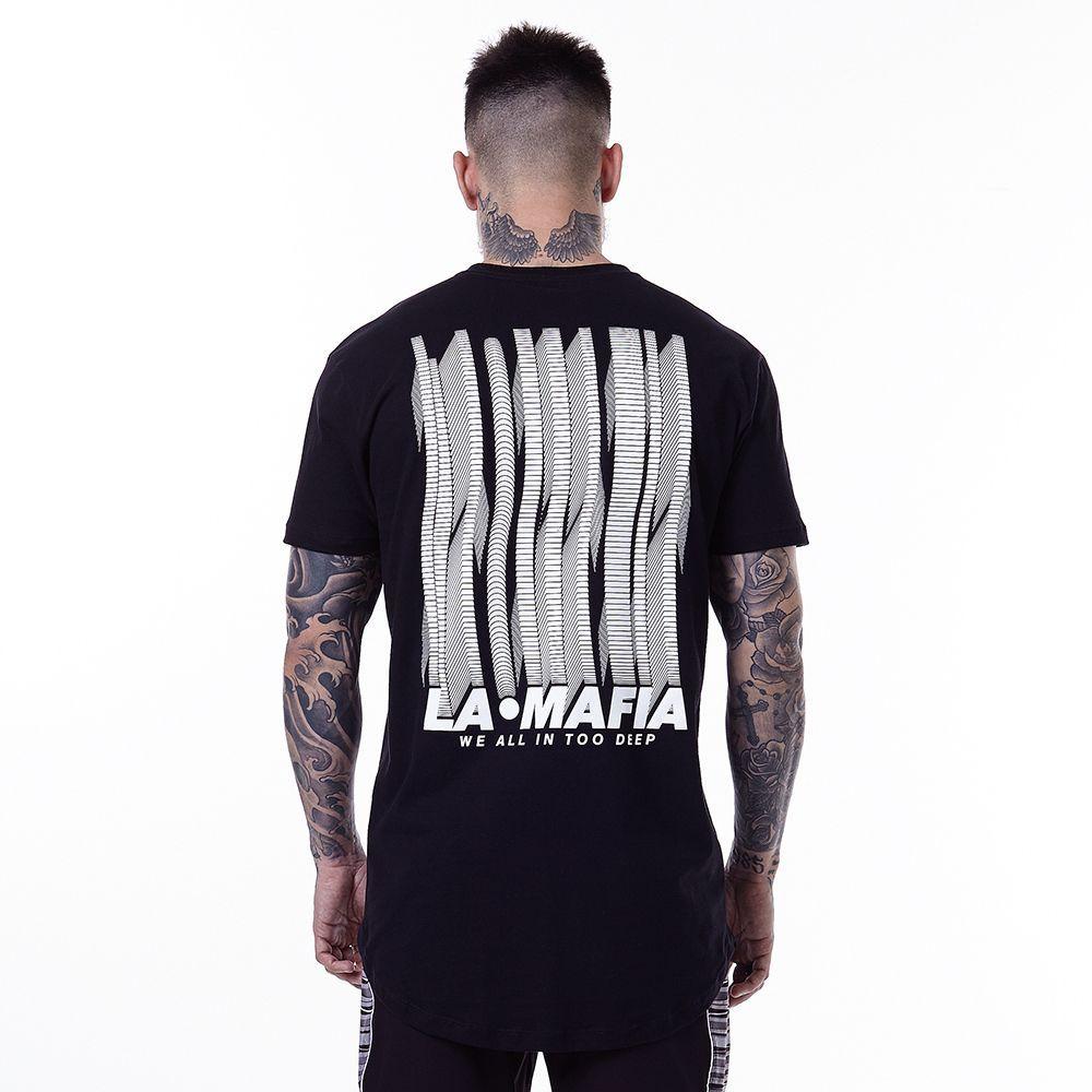 Polera Negra - Estampado Blanco Espalda-2