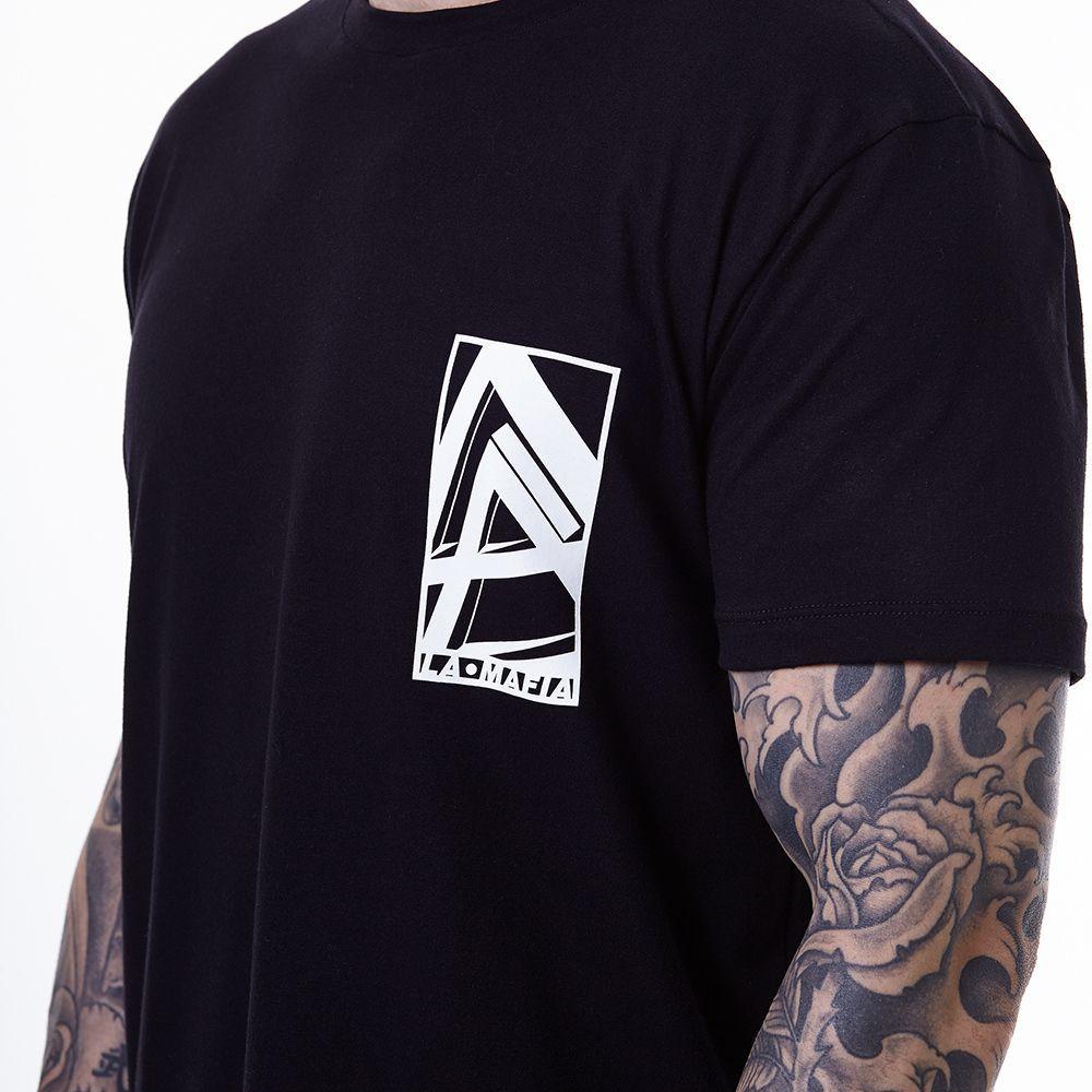 Polera Negra - Estampado Blanco Espalda-1