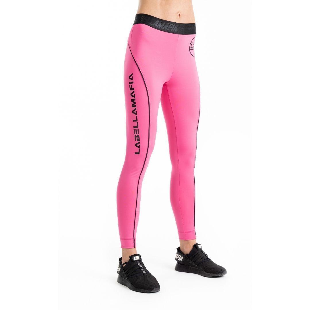 Leggins Fucsia y Franjas Negras-5