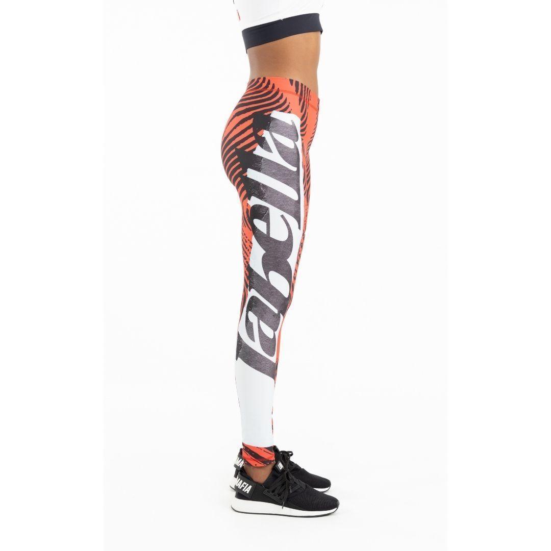 Leggins Sublimada Naranja y Negro-2