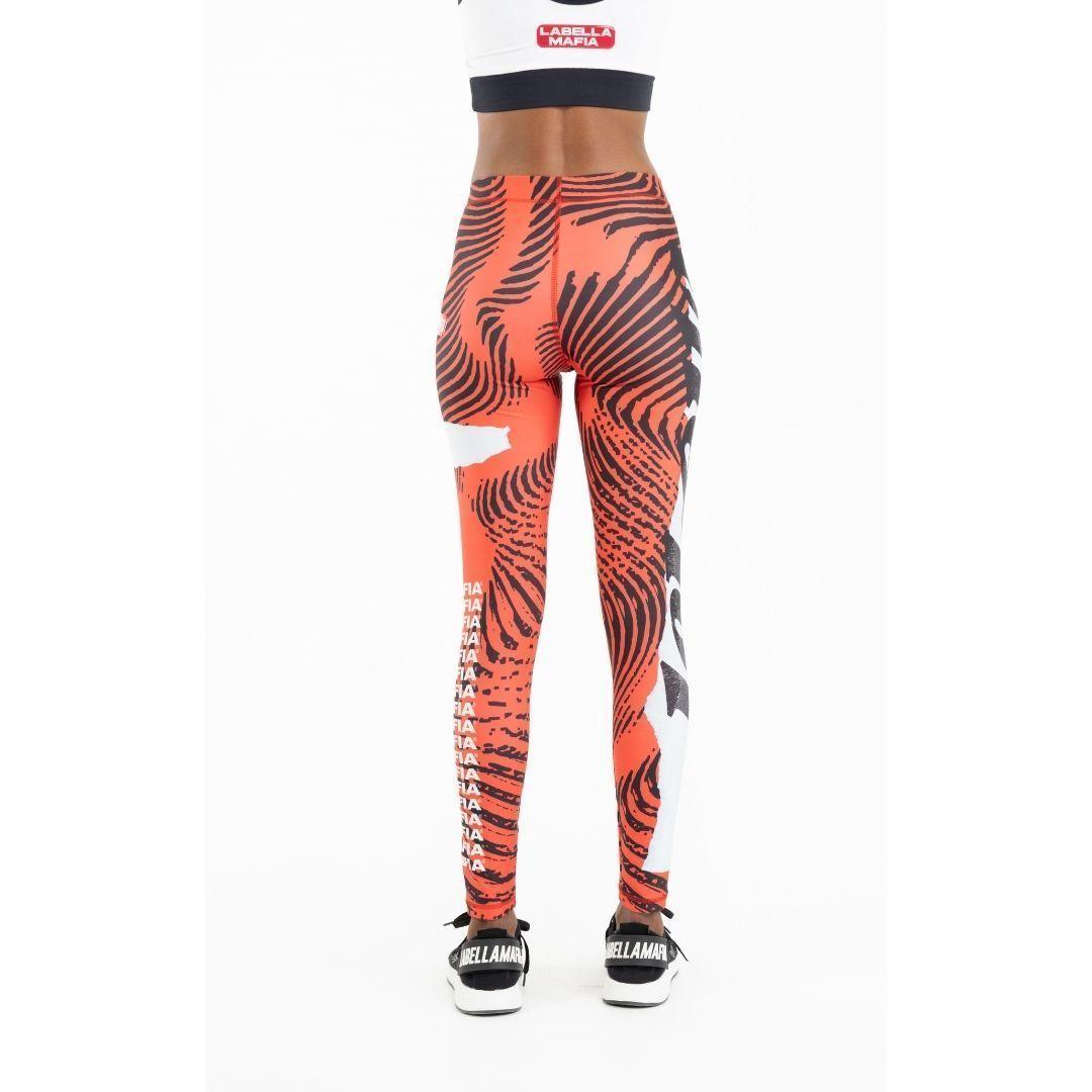 Leggins Sublimada Naranja y Negro-3