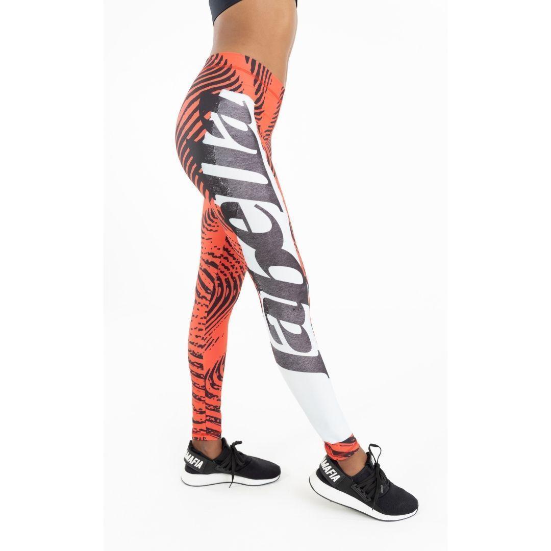 Leggins Sublimada Naranja y Negro-4