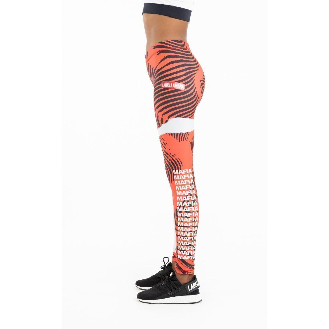 Leggins Sublimada Naranja y Negro-5