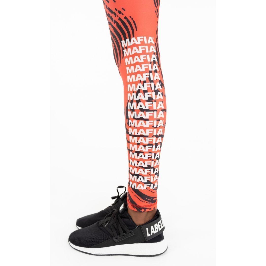 Leggins Sublimada Naranja y Negro-7