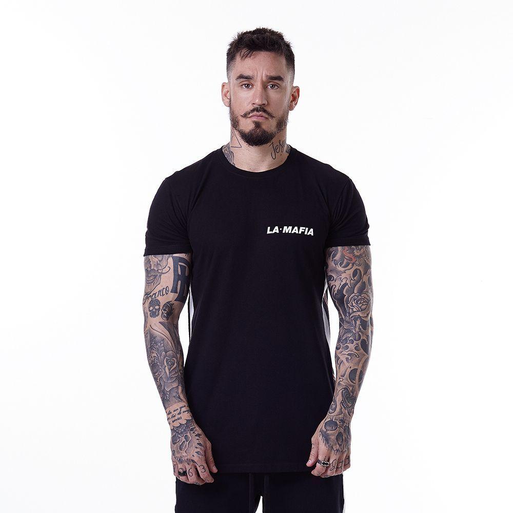 Polera Negra - Franjas costados-0