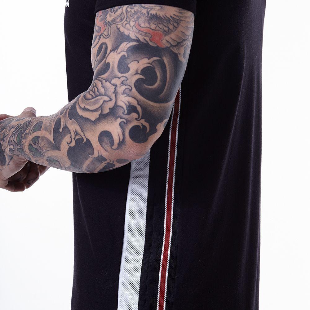Polera Negra - Franjas costados-2