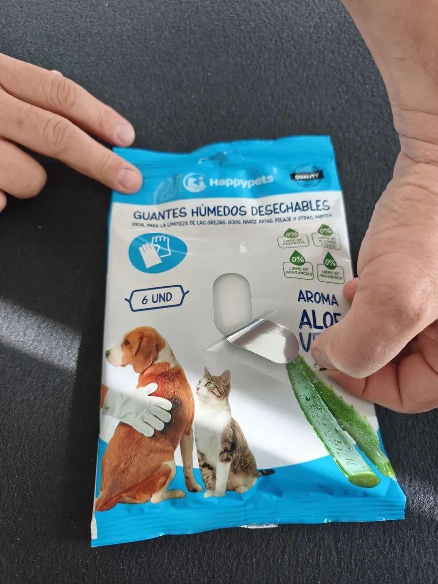 Guantes Humedos Desechables para Mascotas Aloe Vera 6 Unidades-7