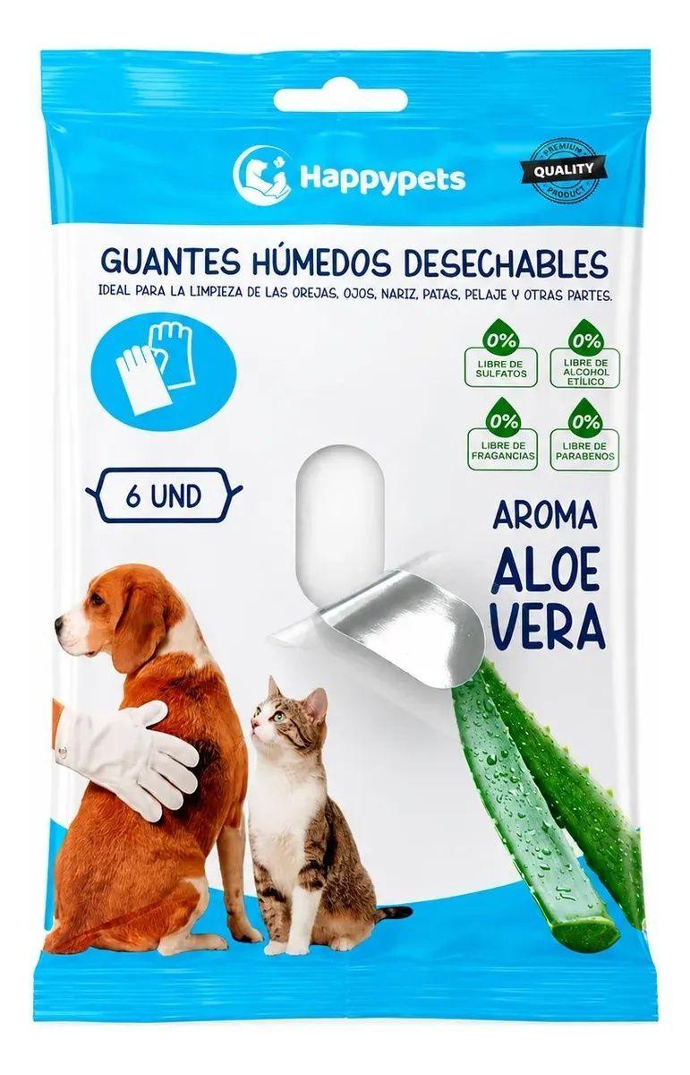 Guantes Humedos Desechables para Mascotas Aloe Vera 6 Unidades-8