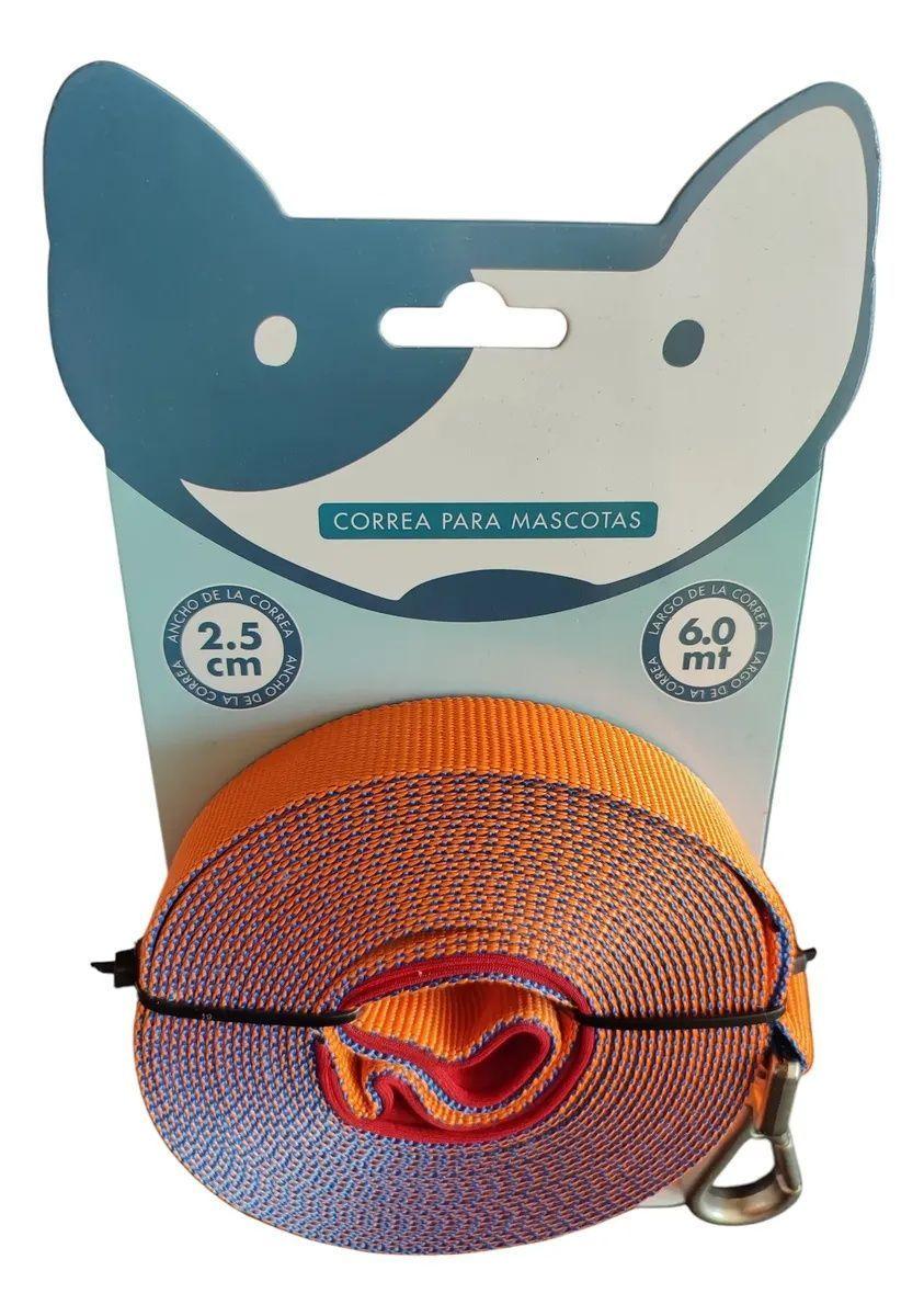 Correa Mascota 6 m Poli ster Resistente 2 5 cm Buen Amigo-0
