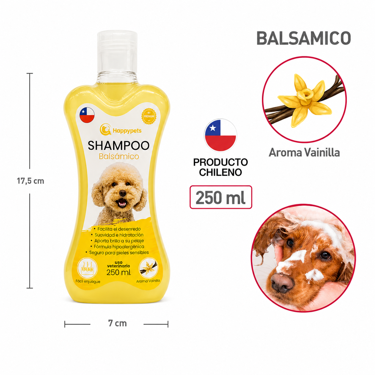 Shampoo Para Perros Aroma Vainilla Happypets 250ml-2