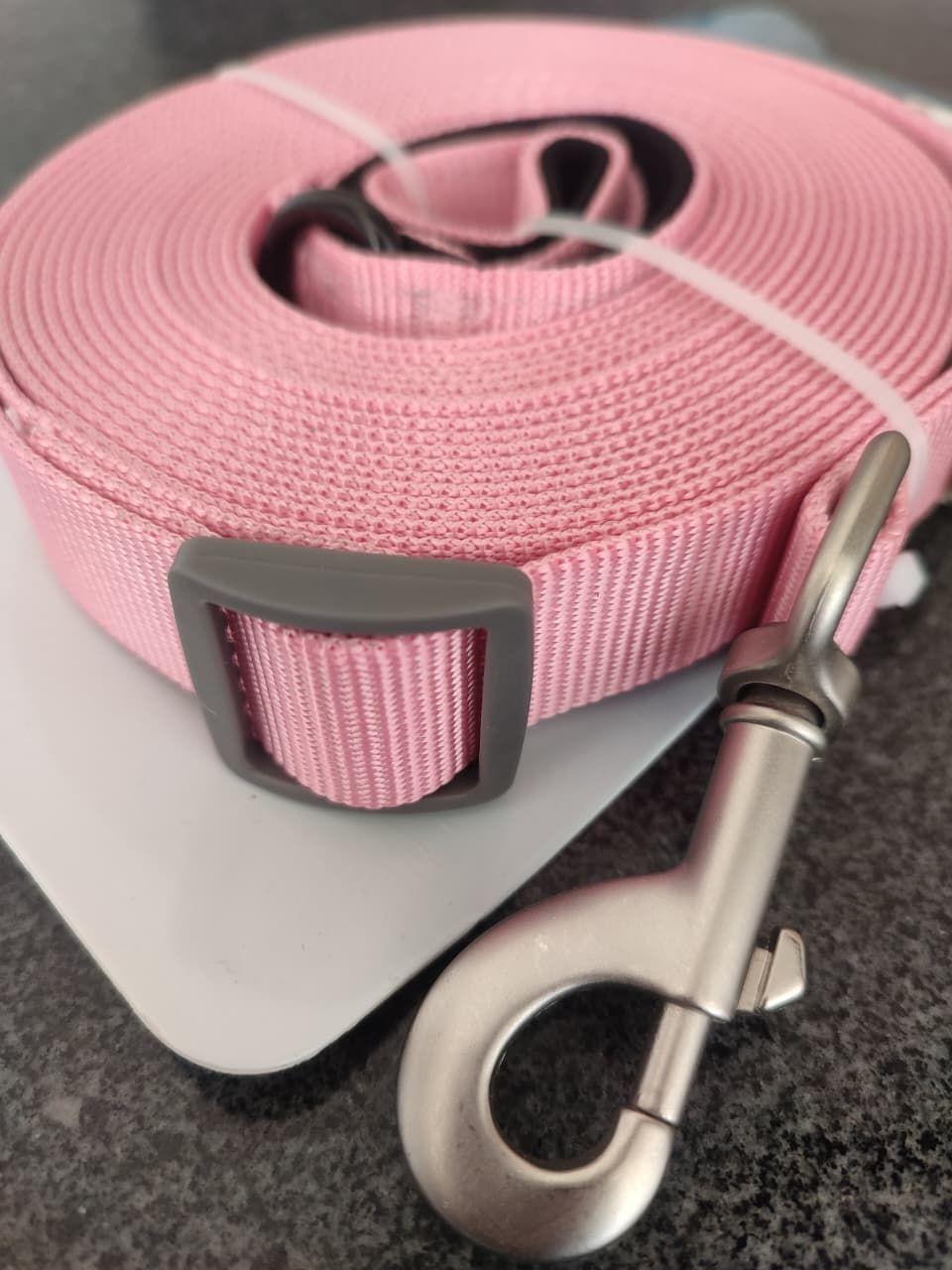 Correa Mascota Poliester 2 5 cm x 6 m Rosa Claro Acolchada-3