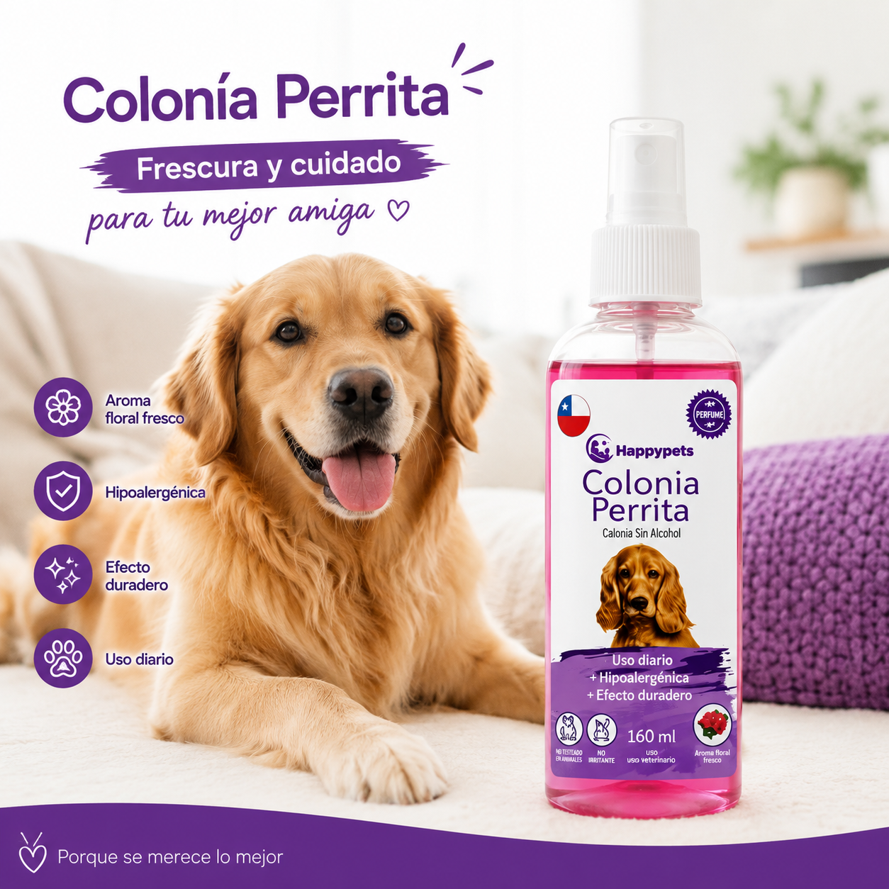 Colonia Perrita Sin Alcohol Aroma Manzana Y Berries 160 Ml-2