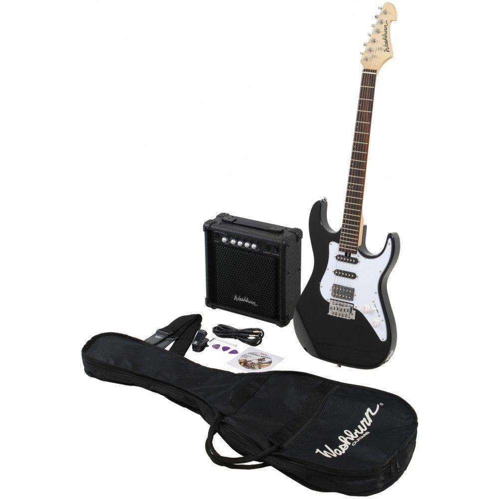 Pack de guitarra electrica Washburn X15B negra-0