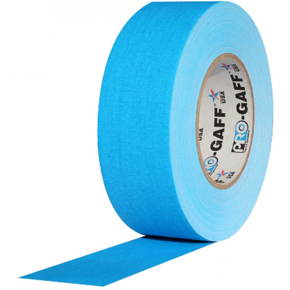 Cinta Gaffer de tela azul fluor 45 metros-0