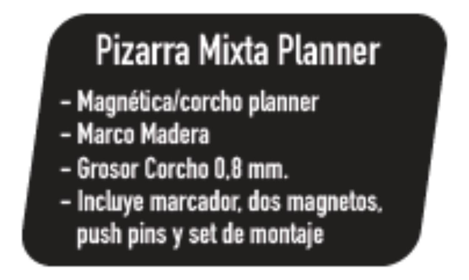 Pizarra Mixta Magnetica Corcho Planner Semanal 60x90. Lavoro-1
