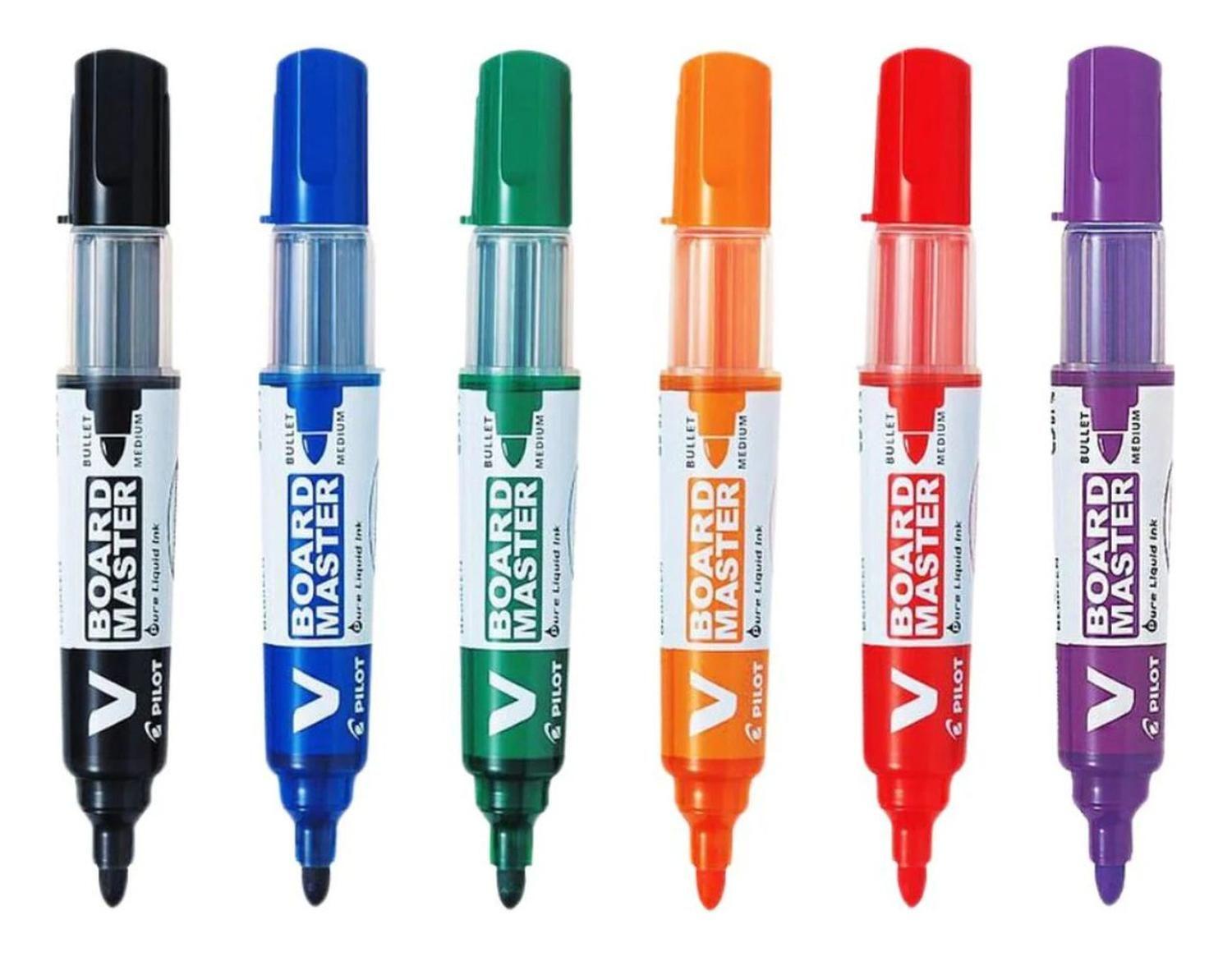 Pack 6 Plumon De Pizarra + 6 Cartuchos Recargas. Pilot-2