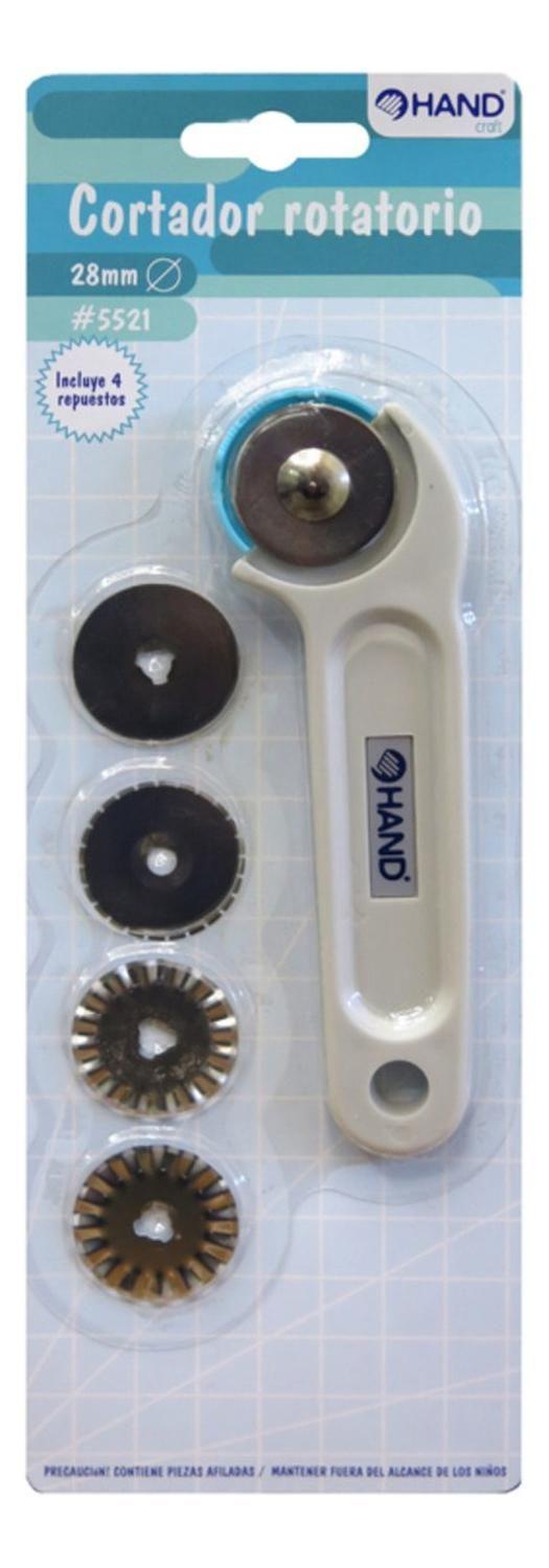 Cuchillo, Cortador Rotatorio 28mm + 4 Repuestos. Hand-0