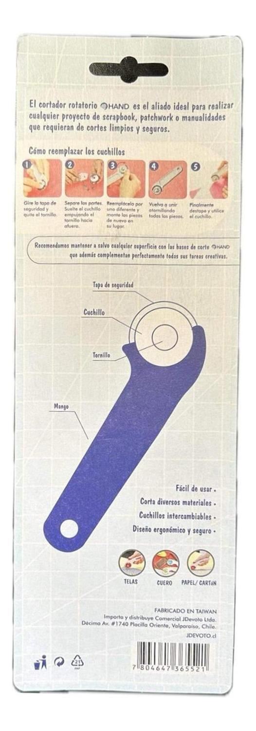 Cuchillo, Cortador Rotatorio 28mm + 4 Repuestos. Hand-1